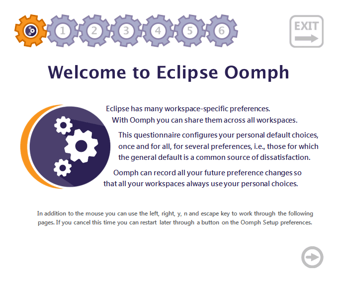Screenshot showing Eclipse Oomph setup tasks